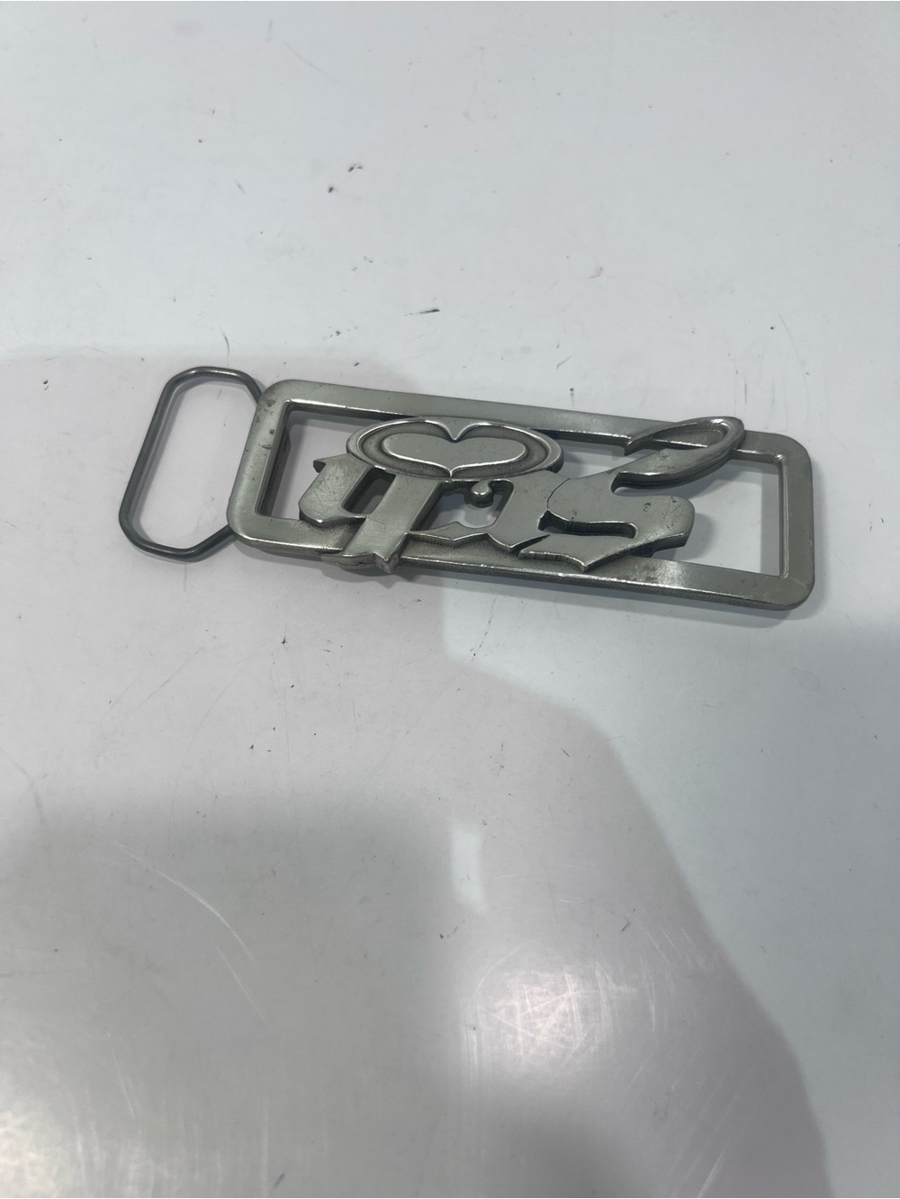 Silver Heart Accent Men’s Belt Buckle